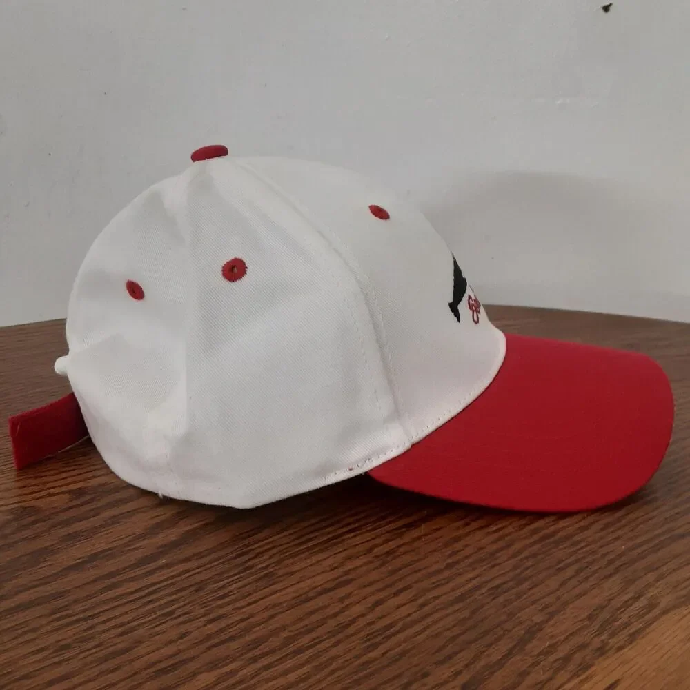 Vtg Seaworld Adventure Parks Embroidered Youth Orca Strapback Hat Red White